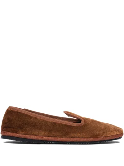 Sentier Velvet Loafers In Brown