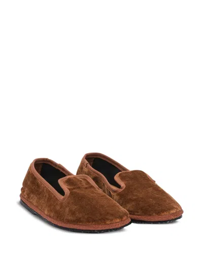 Sentier Velvet Loafers In Brown