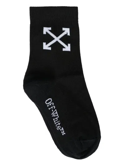 LOGO细节罗纹针织袜