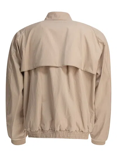 Kaptain Sunshine Beige Cotton Jacket With Snap-button Collar In Neutral