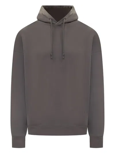 Y-3 Hoodie Featuring Graphic Design On Back In Brown