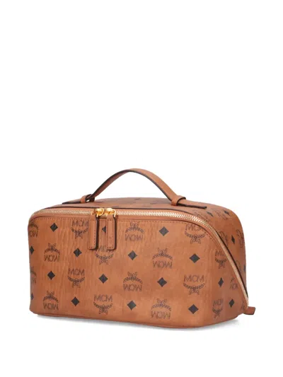 Mcm Rectangular Shape Side Strap Top Handle In Brown