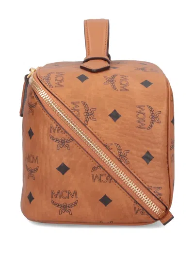 Mcm Rectangular Shape Side Strap Top Handle In Brown