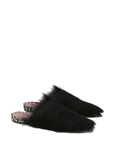Premiata Polka-dot Pattern Mules In Black