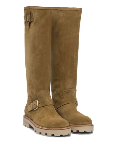 Jimmy Choo Knee-high Boots With Adjustable Straps In Brown