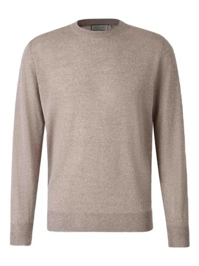 Canali Round-neck Sweater In Neutral