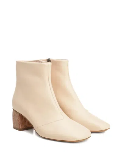 Forte Forte Leather Wood-heel Boots In Neutral