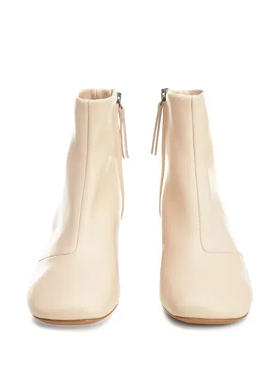 Forte Forte Leather Wood-heel Boots In Neutral