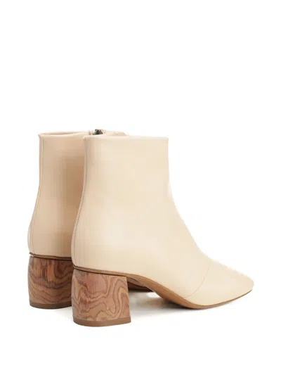 Forte Forte Leather Wood-heel Boots In Neutral