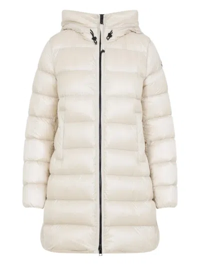 Moncler Suyenne Hooded Mid-length Down Jacket Clothing In White