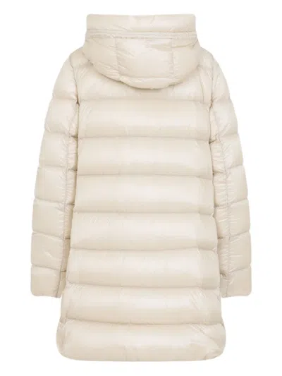 Moncler Suyenne Hooded Mid-length Down Jacket Clothing In White