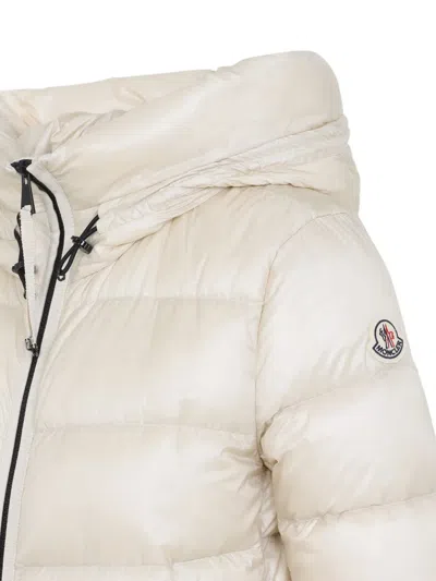 Moncler Suyenne Hooded Mid-length Down Jacket Clothing In White