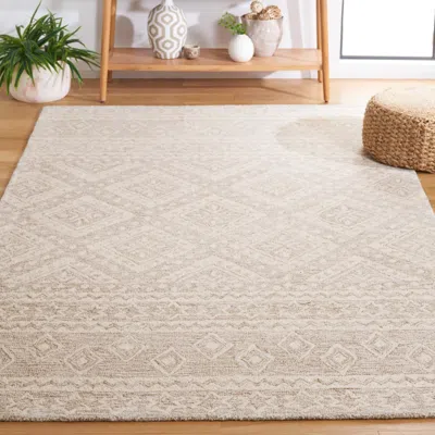 Safavieh Micro-loop Hand Made Area Rug, Beige / Ivory Bohemian Style Non-shedding In Neutral