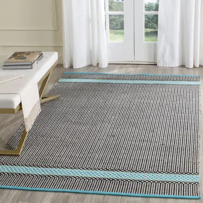 Safavieh Montauk Hand Made Area Rug, Turquoise / Multi Contemporary Style Non-shedding In Gray