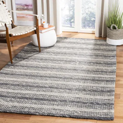 Safavieh Marbella Hand Made Area Rug, Grey / Chocolate Solid / Tonal Style Non-shedding In Gray