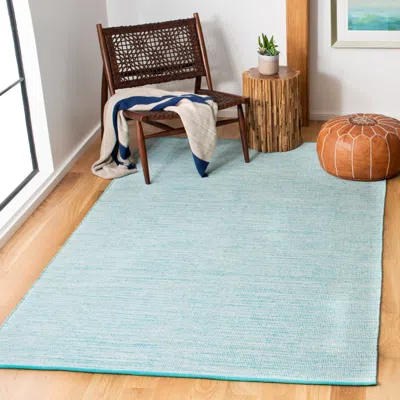 Safavieh Montauk Machine Made Area Rug, Aqua / Blue Solid / Tonal Style Easy Care In Green