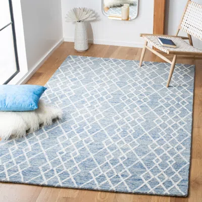 Safavieh Metro Hand Made Area Rug, Blue / Ivory Contemporary Style Non-shedding In Blue
