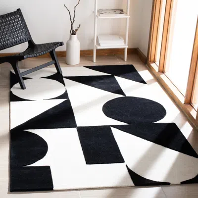 Safavieh Rodeo Drive Hand Made Area Rug, Ivory / Black Contemporary Style Non-shedding In Black