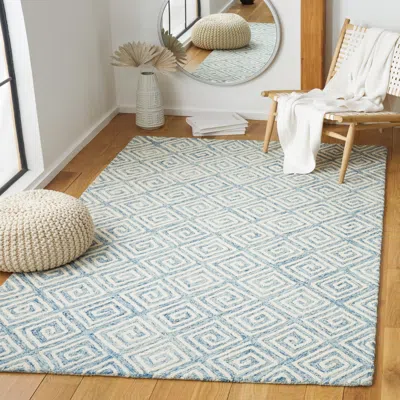 Safavieh Metro Hand Made Area Rug, Light Blue / Ivory Contemporary Style Non-shedding In Blue