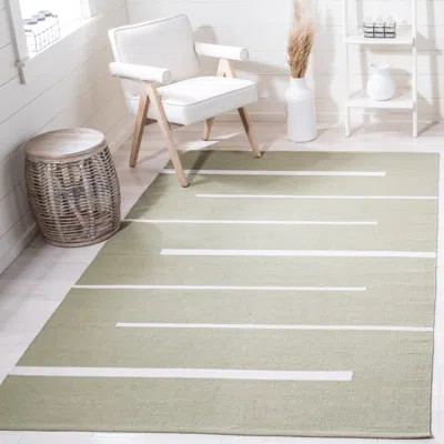 Safavieh Montauk Hand Made Area Rug, Light Green / Ivory Contemporary Style Non-shedding In Green