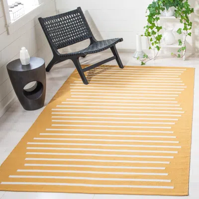 Safavieh Montauk Hand Made Area Rug, Gold / Ivory Contemporary Style Non-shedding In Yellow