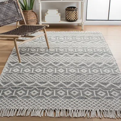 Safavieh Natura Hand Made Area Rug, Ivory / Black Bohemian Style Non-shedding In Gray