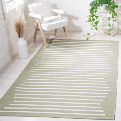 Safavieh Montauk Hand Made Area Rug, Light Green / Ivory Contemporary Style Non-shedding In Gray