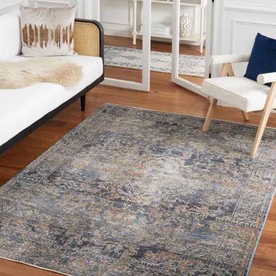 Safavieh Limitee Non-slip Area Rug, Charcoal / Blue Traditional Style Easy Care In Blue