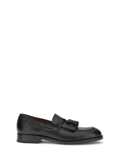 Fratelli Rossetti Leather Loafers With Tassels In Black