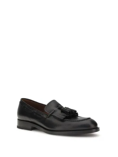 Fratelli Rossetti Leather Loafers With Tassels In Black