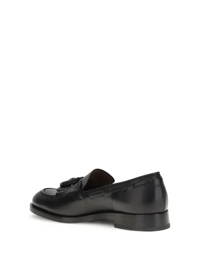 Fratelli Rossetti Leather Loafers With Tassels In Black
