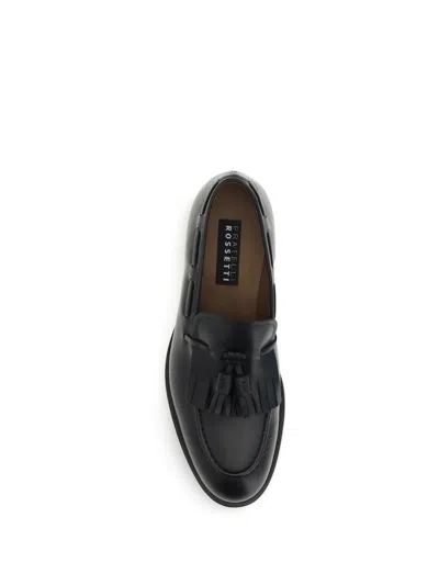 Fratelli Rossetti Leather Loafers With Tassels In Black