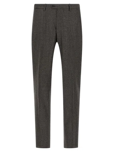 Tagliatore Micro Houndstooth Pattern Wool Suit With Blazer And Tailored Pants In Black