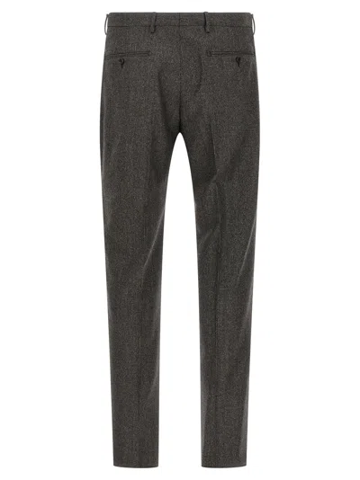 Tagliatore Micro Houndstooth Pattern Wool Suit With Blazer And Tailored Pants In Black