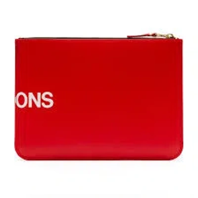 Comme Des Garçons Huge Logo Wallets And Card Holders Red In Red