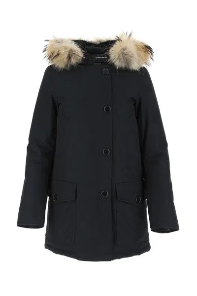 Woolrich Arctic Parka Detachable Fur In Black
