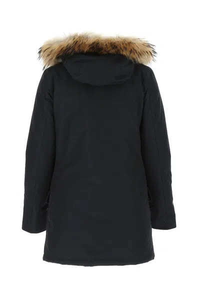 Woolrich Arctic Parka Detachable Fur In Black