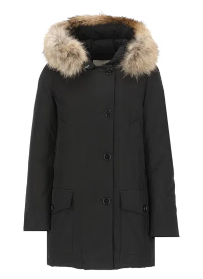 Woolrich Arctic Parka Detachable Fur In Black