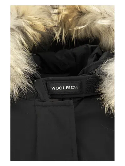 Woolrich Blue Technical Fabric Parka In Black