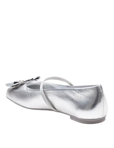 Ferragamo Zina Silver Ballerinas In Silver