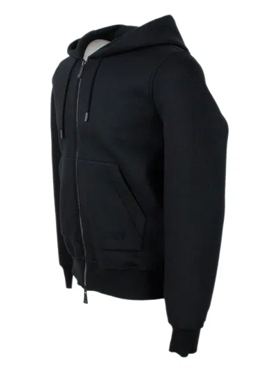 Kiton Tech Fabric Sweatshirt In Black