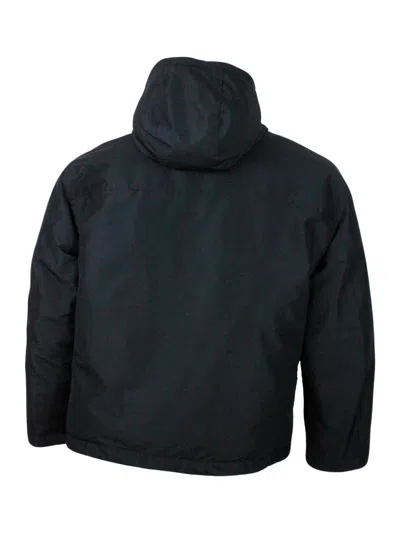 Kiton Tech Fabric Coat In Black