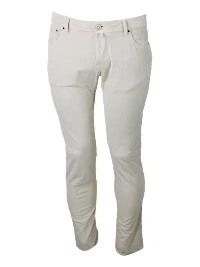 Jacob Cohen White Cotton Trousers In White