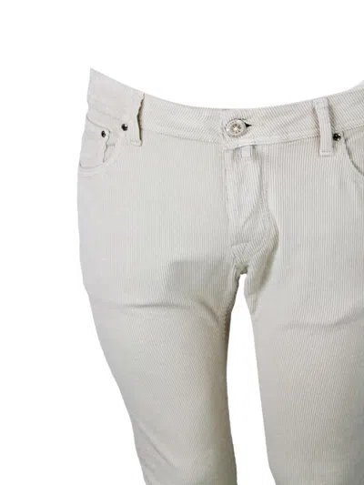 Jacob Cohen White Cotton Trousers In White