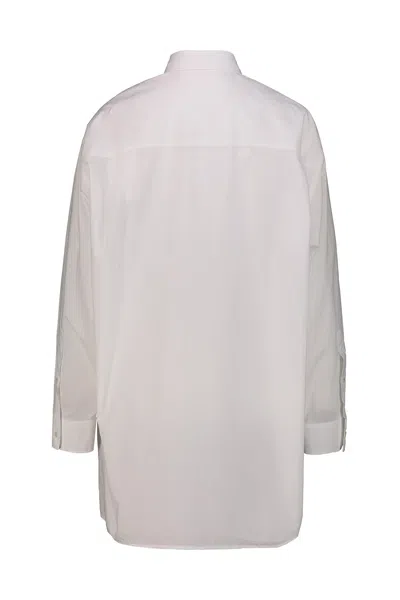 The Row Victoria Oversized Button-front Shirt In Gray