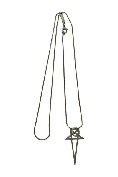 Rick Owens Pentagram Charm Accessories In Gray