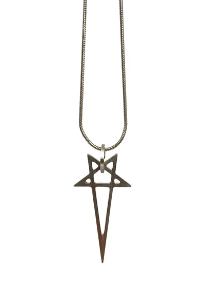 Rick Owens Pentagram Charm Accessories In Gray