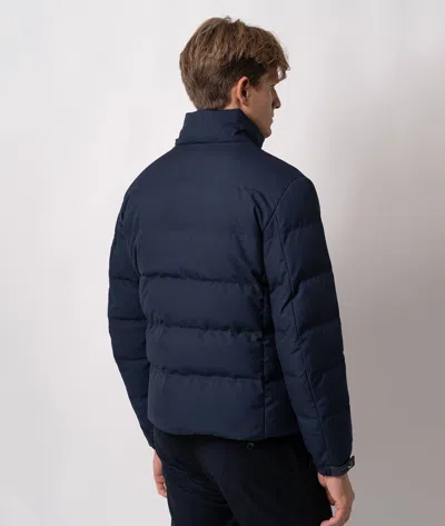 Larusmiani Wool Quilted Down Jacket Everest Down Jacket In Blue