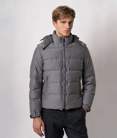 Larusmiani Quilted Down Jacket Ande Fleece In Gray