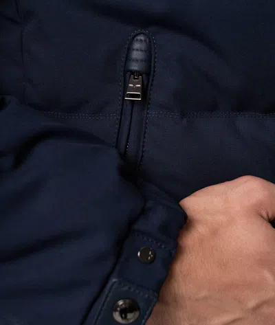 Larusmiani Wool Quilted Down Jacket Everest Down Jacket In Blue